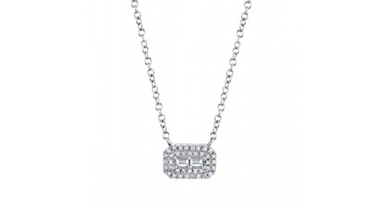 a white gold diamond pendant necklace by Shy Creation