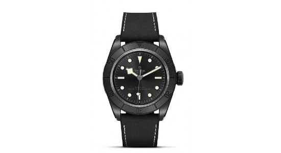 A monochromatic black TUDOR watch, available at Exclusively Diamonds.