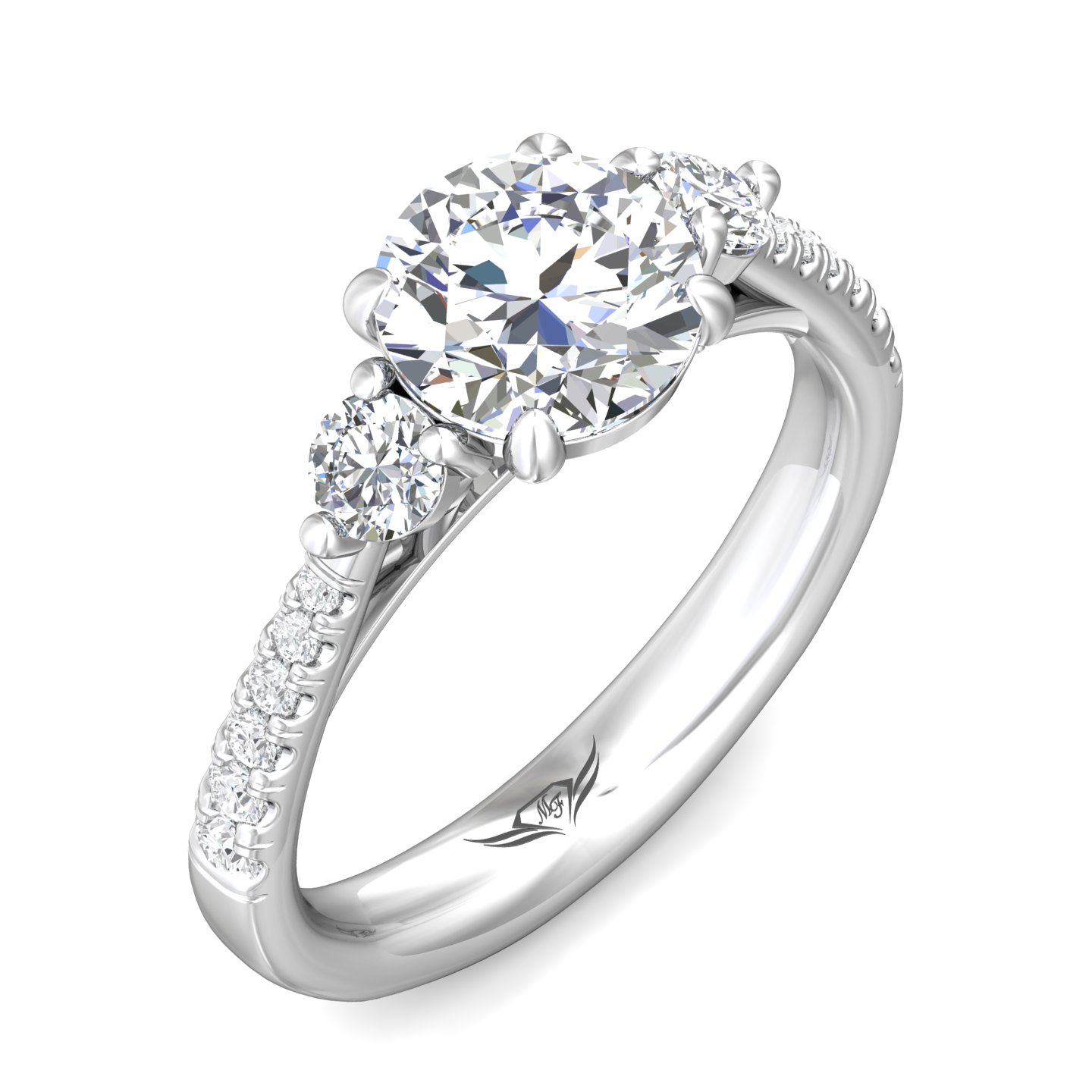 Martin Flyer Engagement Ring DERT04XSRQ-F-7.5RD Martin Flyer Engagement Ring DERT04XSRQ-F-7.5RD