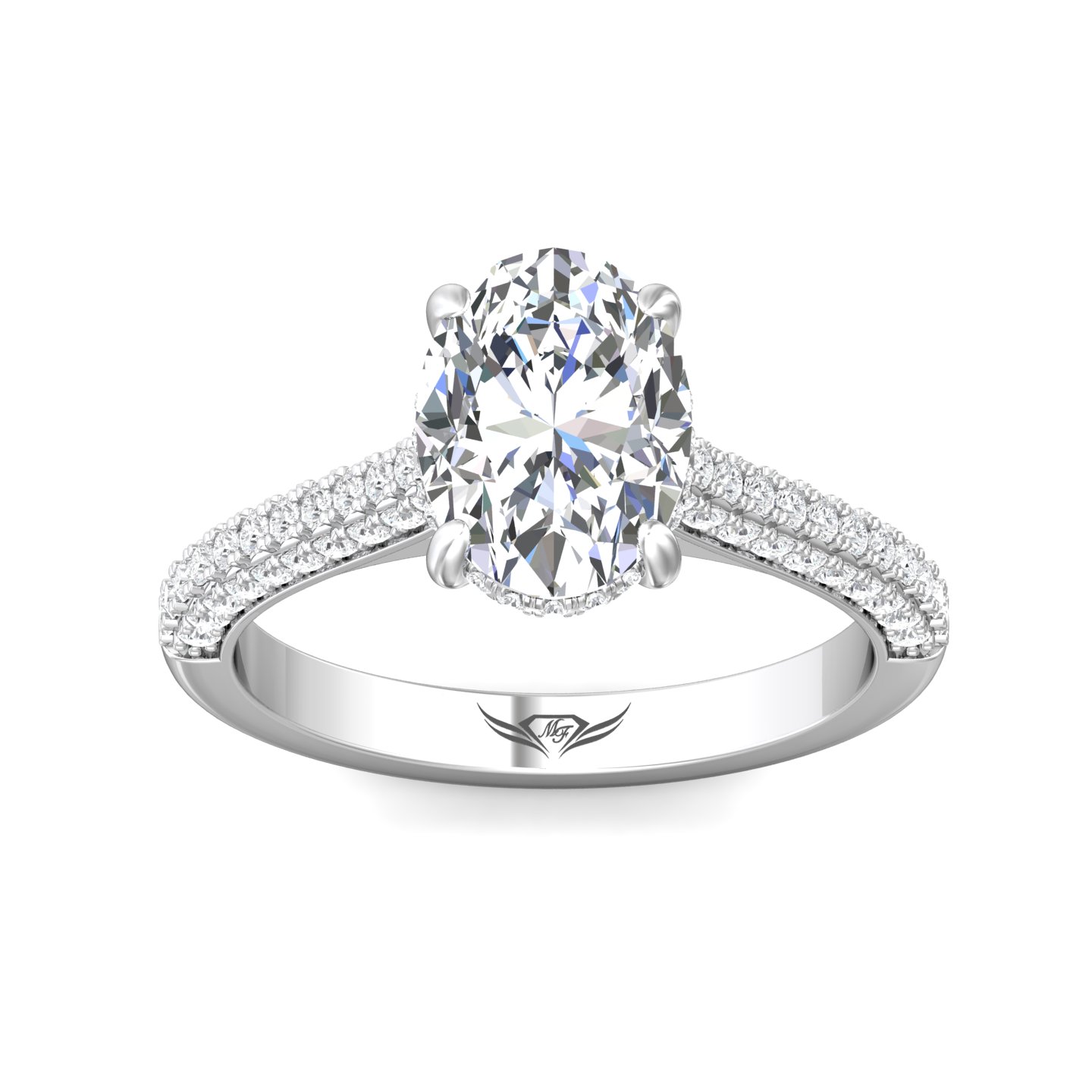 Martin Flyer Engagement Ring DERM101SQ-F-10.9X8.2OV Martin Flyer Engagement Ring DERM101SQ-F-10.9X8.2OV