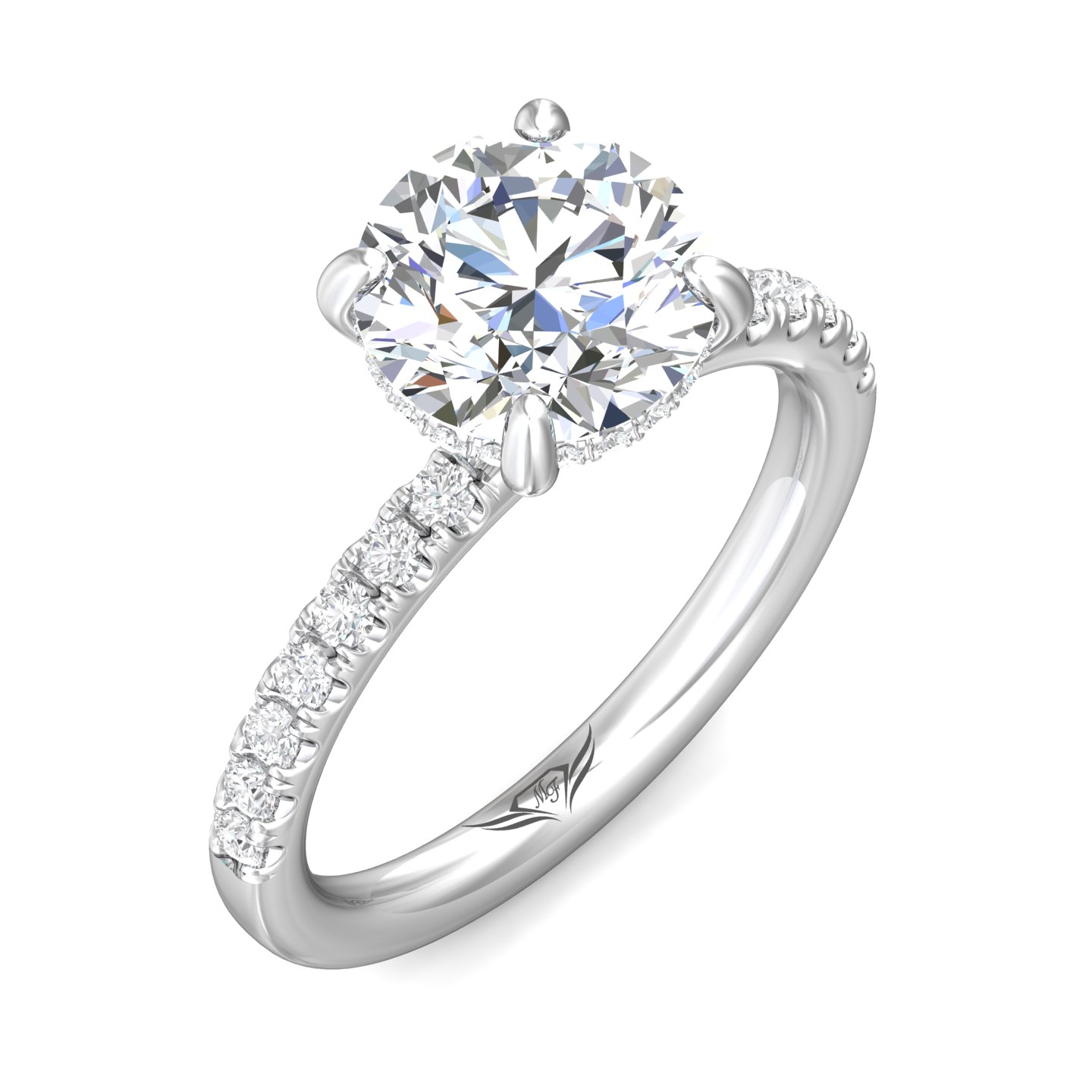 Martin Flyer Engagement Ring DERM93Q-F-9.0RD Martin Flyer Engagement Ring DERM93Q-F-9.0RD